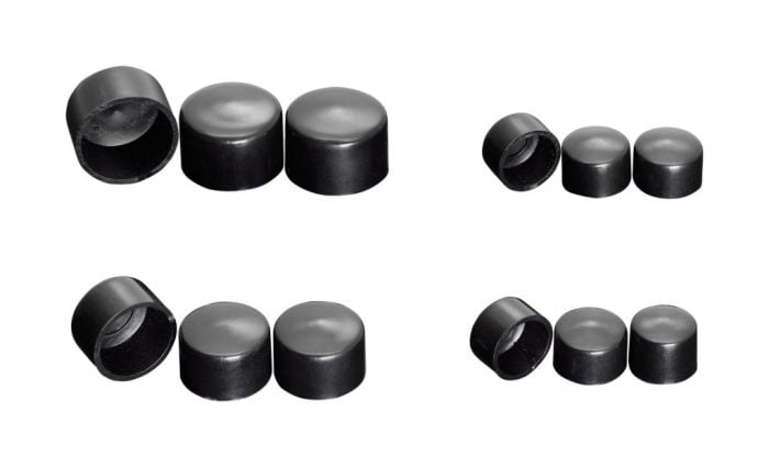 Boutdoppen zwart M8 (=12mm) 6-hoekig